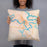 Person holding 18x18 Custom Lake of the Ozarks Missouri Map Throw Pillow in Watercolor
