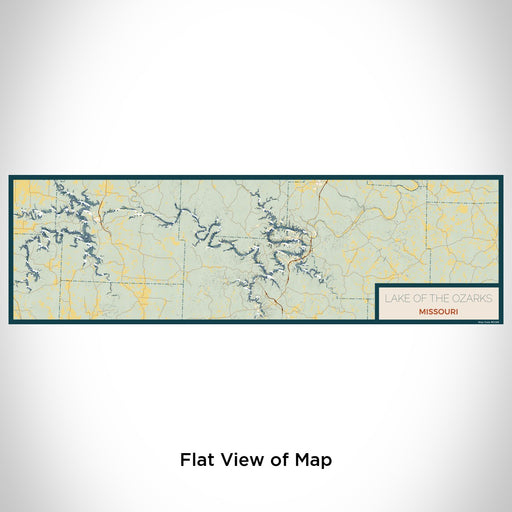 Flat View of Map Custom Lake of the Ozarks Missouri Map Enamel Mug in Woodblock