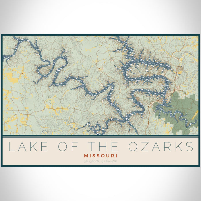 Lake of the Ozarks - Missouri Map Print in Woodblock — JACE Maps