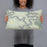 Person holding 20x12 Custom Lake of the Ozarks Missouri Map Throw Pillow in Woodblock