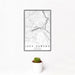 12x18 Lake Oswego Oregon Map Print Portrait Orientation in Classic Style With Small Cactus Plant in White Planter