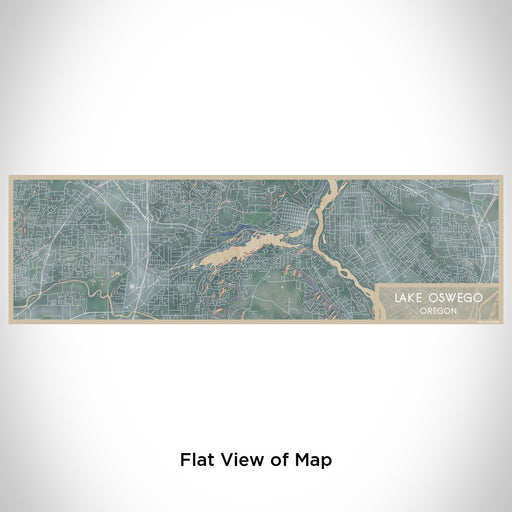 Flat View of Map Custom Lake Oswego Oregon Map Enamel Mug in Afternoon