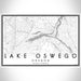 Lake Oswego Oregon Map Print Landscape Orientation in Classic Style With Shaded Background