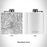 Rendered View of Lake Oswego Oregon Map Engraving on 6oz Stainless Steel Flask in White