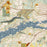 Lake Oswego Oregon Map Print in Woodblock Style Zoomed In Close Up Showing Details