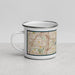 Left View Custom Lake Oswego Oregon Map Enamel Mug in Woodblock