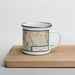 Right View Custom Lake Oswego Oregon Map Enamel Mug in Woodblock