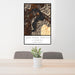 24x36 Lake Pend Oreille Idaho Map Print Portrait Orientation in Ember Style Behind 2 Chairs Table and Potted Plant