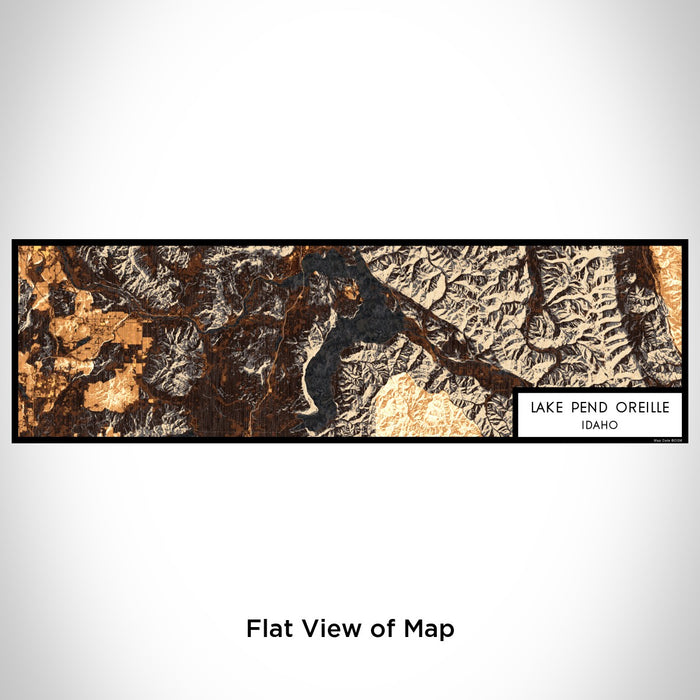 Flat View of Map Custom Lake Pend Oreille Idaho Map Enamel Mug in Ember