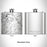 Rendered View of Lake Pend Oreille Idaho Map Engraving on 6oz Stainless Steel Flask