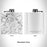 Rendered View of Lake Pend Oreille Idaho Map Engraving on 6oz Stainless Steel Flask in White