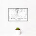 12x18 Lake Placid New York Map Print Landscape Orientation in Classic Style With Small Cactus Plant in White Planter