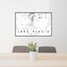 24x36 Lake Placid New York Map Print Lanscape Orientation in Classic Style Behind 2 Chairs Table and Potted Plant