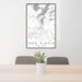 24x36 Lake Placid New York Map Print Portrait Orientation in Classic Style Behind 2 Chairs Table and Potted Plant