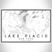 Lake Placid New York Map Print Landscape Orientation in Classic Style With Shaded Background