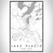 Lake Placid New York Map Print Portrait Orientation in Classic Style With Shaded Background