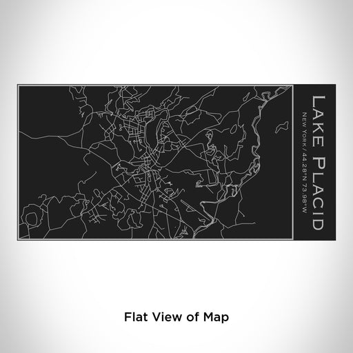 Rendered View of Lake Placid New York Map Engraving on 17oz Stainless Steel Insulated Cola Bottle in Black