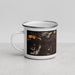 Left View Custom Lake Placid New York Map Enamel Mug in Ember