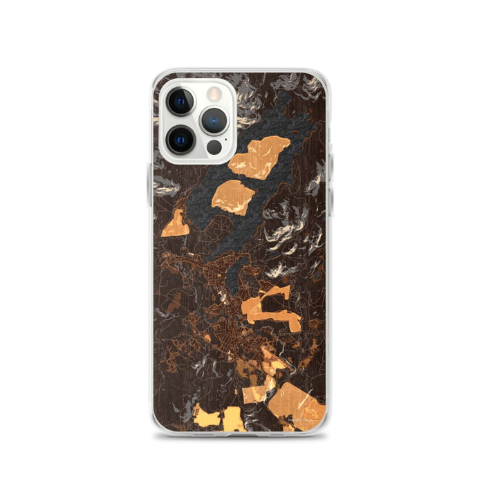 Custom iPhone 12 Pro Lake Placid New York Map Phone Case in Ember