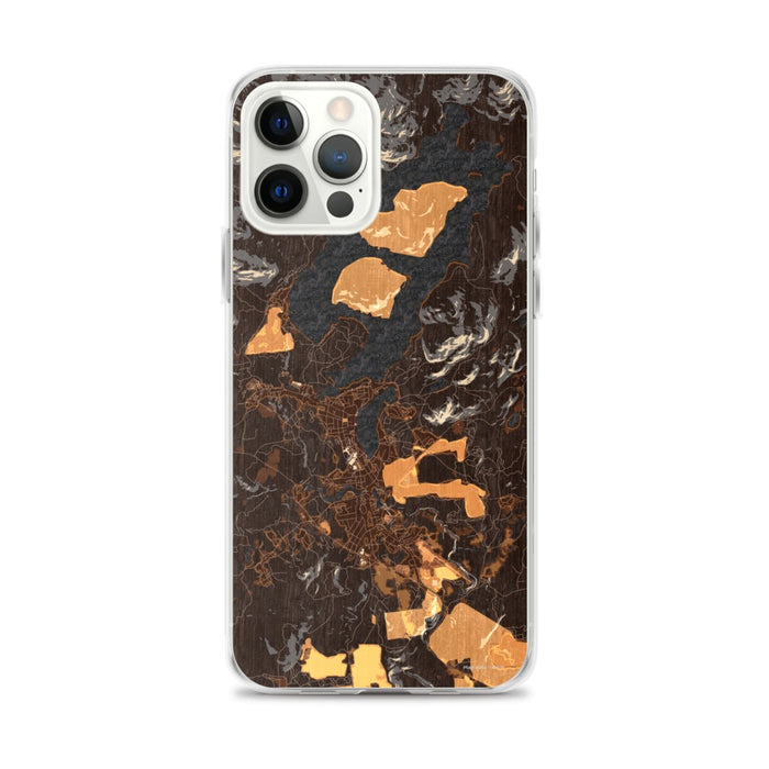 Custom iPhone 12 Pro Max Lake Placid New York Map Phone Case in Ember