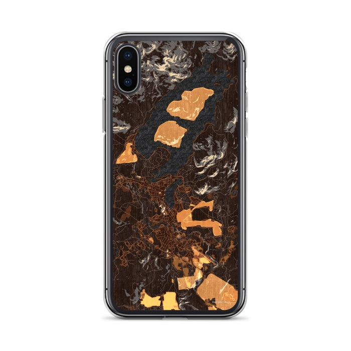 Custom iPhone X/XS Lake Placid New York Map Phone Case in Ember