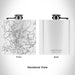 Rendered View of Lake Placid New York Map Engraving on 6oz Stainless Steel Flask in White