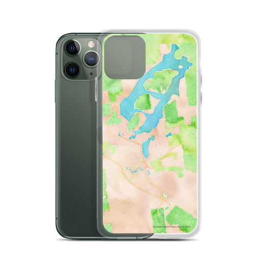 Custom Lake Placid New York Map Phone Case in Watercolor