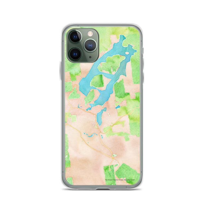 Custom iPhone 11 Pro Lake Placid New York Map Phone Case in Watercolor