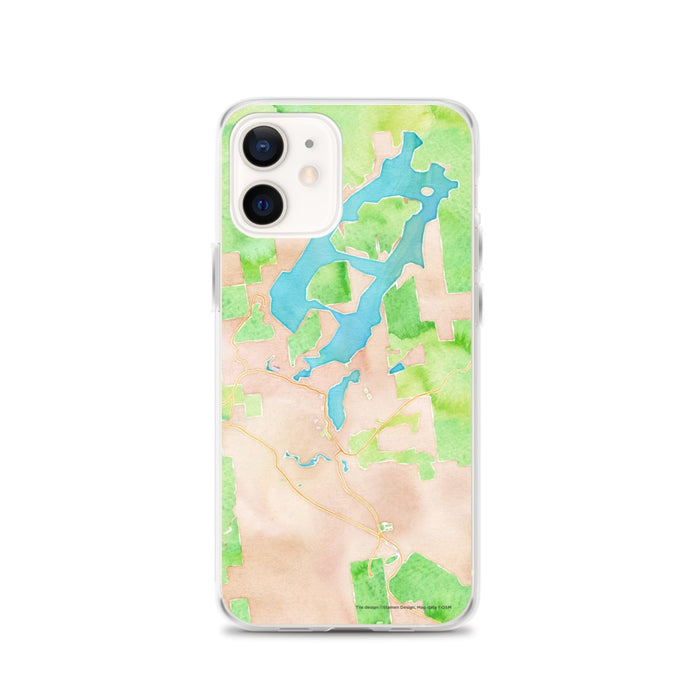 Custom iPhone 12 Lake Placid New York Map Phone Case in Watercolor