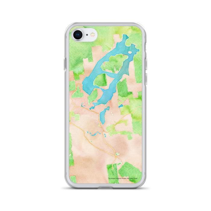 Custom iPhone SE Lake Placid New York Map Phone Case in Watercolor