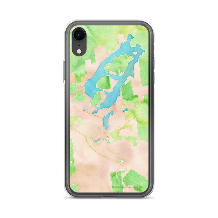 Custom iPhone XR Lake Placid New York Map Phone Case in Watercolor