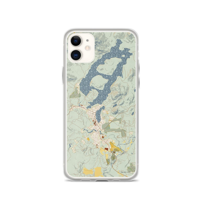 Custom iPhone 11 Lake Placid New York Map Phone Case in Woodblock