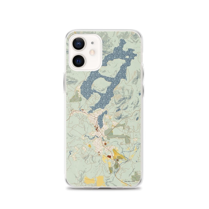 Custom iPhone 12 Lake Placid New York Map Phone Case in Woodblock