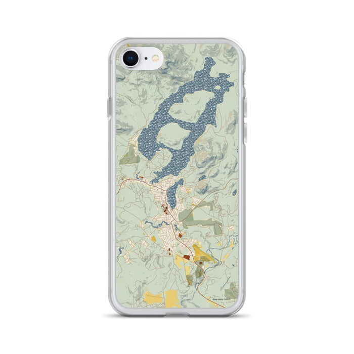 Custom iPhone SE Lake Placid New York Map Phone Case in Woodblock