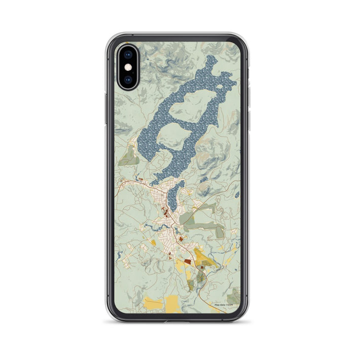 Custom iPhone XS Max Lake Placid New York Map Phone Case in Woodblock