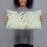Person holding 20x12 Custom Lake Placid New York Map Throw Pillow in Woodblock