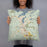 Person holding 18x18 Custom Lake Placid New York Map Throw Pillow in Woodblock