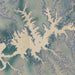 Lake Powell Arizona Map Print in Afternoon Style Zoomed In Close Up Showing Details