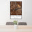 24x36 Lake Powell Arizona Map Print Portrait Orientation in Ember Style Behind 2 Chairs Table and Potted Plant