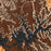 Lake Powell Arizona Map Print in Ember Style Zoomed In Close Up Showing Details