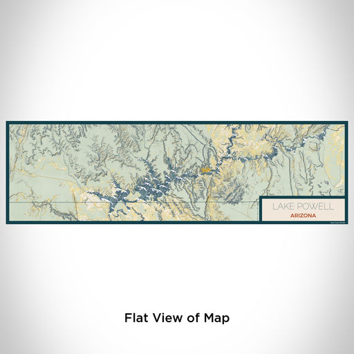 Flat View of Map Custom Lake Powell Arizona Map Enamel Mug in Woodblock