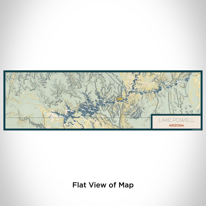 Flat View of Map Custom Lake Powell Arizona Map Enamel Mug in Woodblock