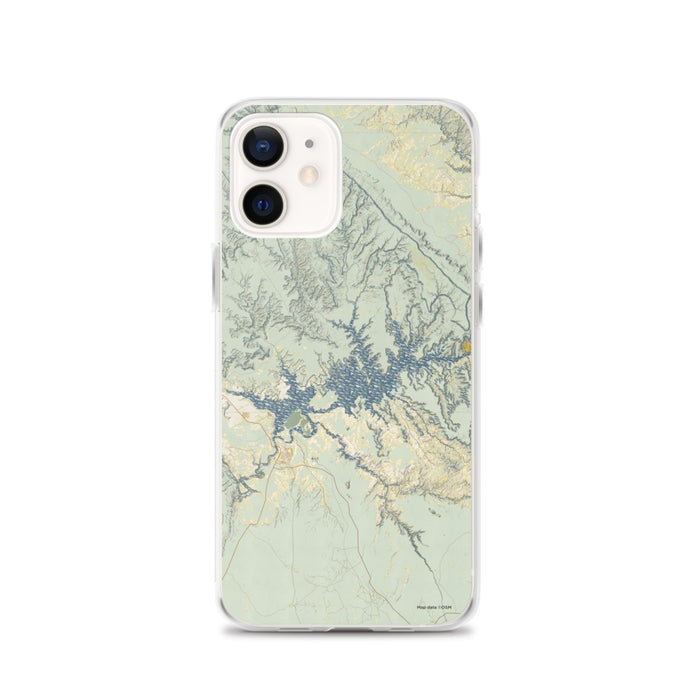 Custom Lake Powell Arizona Map iPhone 12 Phone Case in Woodblock