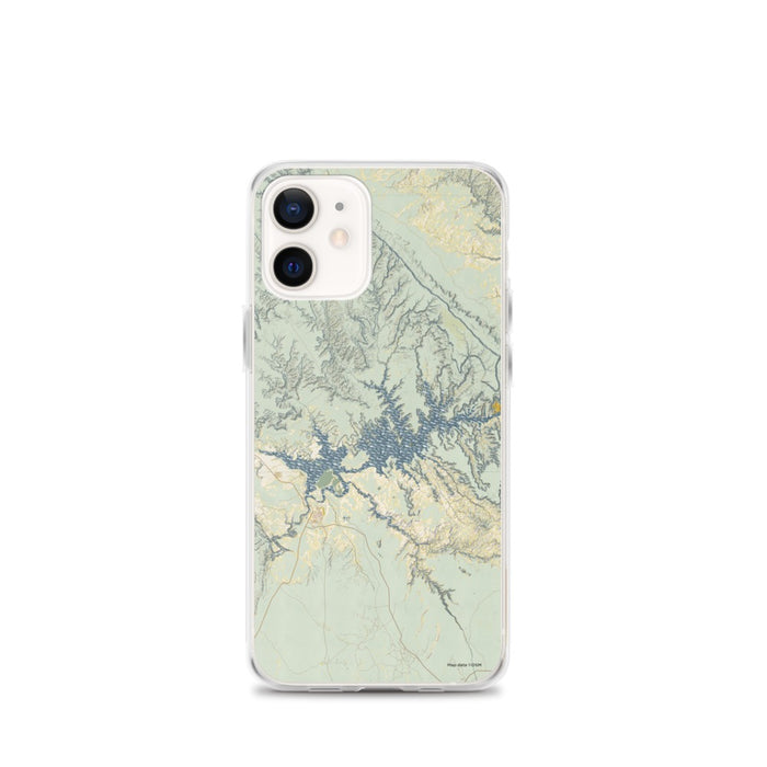 Custom Lake Powell Arizona Map iPhone 12 mini Phone Case in Woodblock