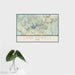 16x24 Lake Powell Utah Map Print Landscape Orientation in Woodblock Style With Tropical Plant Leaves in Water