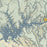 Lake Powell Utah Map Print in Woodblock Style Zoomed In Close Up Showing Details