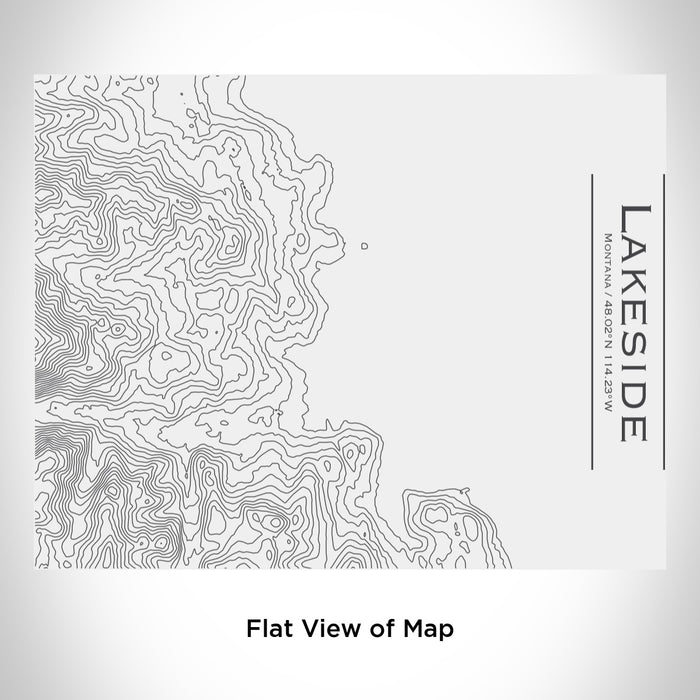 Rendered View of Lakeside Montana Map Engraving on 20oz Stainless Steel Insulated Bottle with Bamboo Top in White