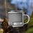 Right View Custom Lakeside Montana Map Enamel Mug in Classic on Grass With Trees in Background