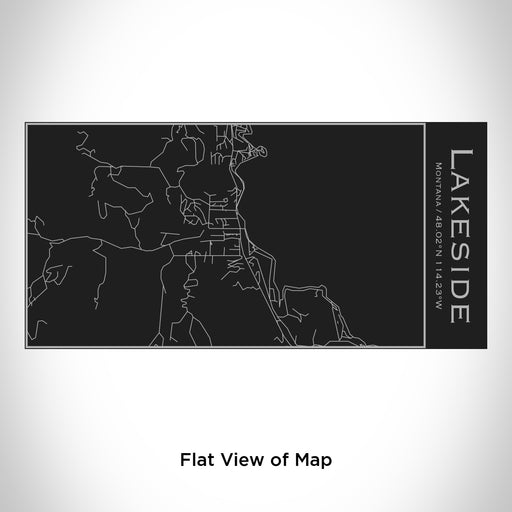 Rendered View of Lakeside Montana Map Engraving on 17oz Stainless Steel Insulated Cola Bottle in Black