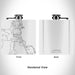 Rendered View of Lakeside Montana Map Engraving on 6oz Stainless Steel Flask in White